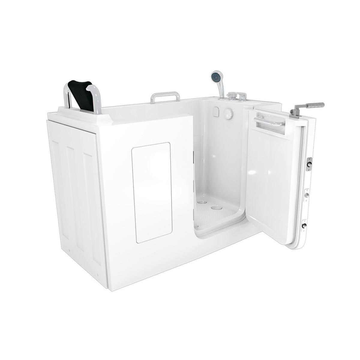 SENIORENWANNE S07-C-R Weiß - Weiß, Glas/Kunststoff (76/116/140cm) - AcquaVapore by Sandra Jentho