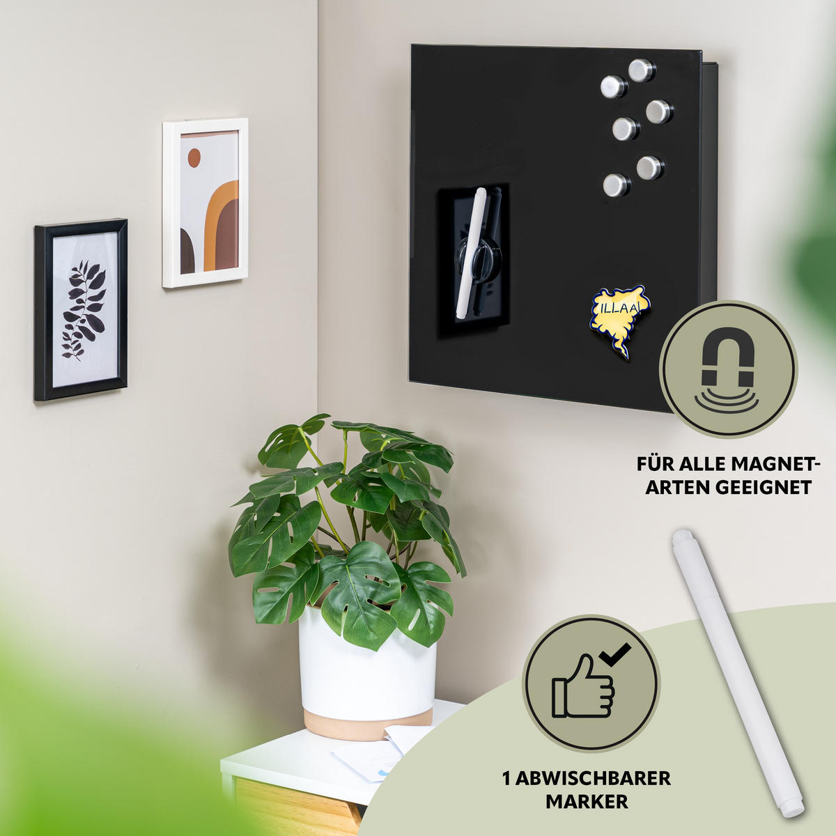 SCHLÜSSELKASTEN XL, schwarz - Schwarz Hochglanz, Metall (35/35/5cm) - bremermann