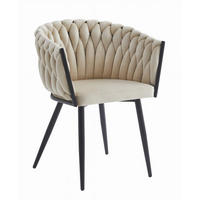 ESSZIMMERSTUHL Beige Velours, Gepolsterte Sitzfläche, Mit Armlehnen, Bequem Für Wohnzimmer, Küche Und Büro - Beige, Textil (64/81/61cm) - Best For Home