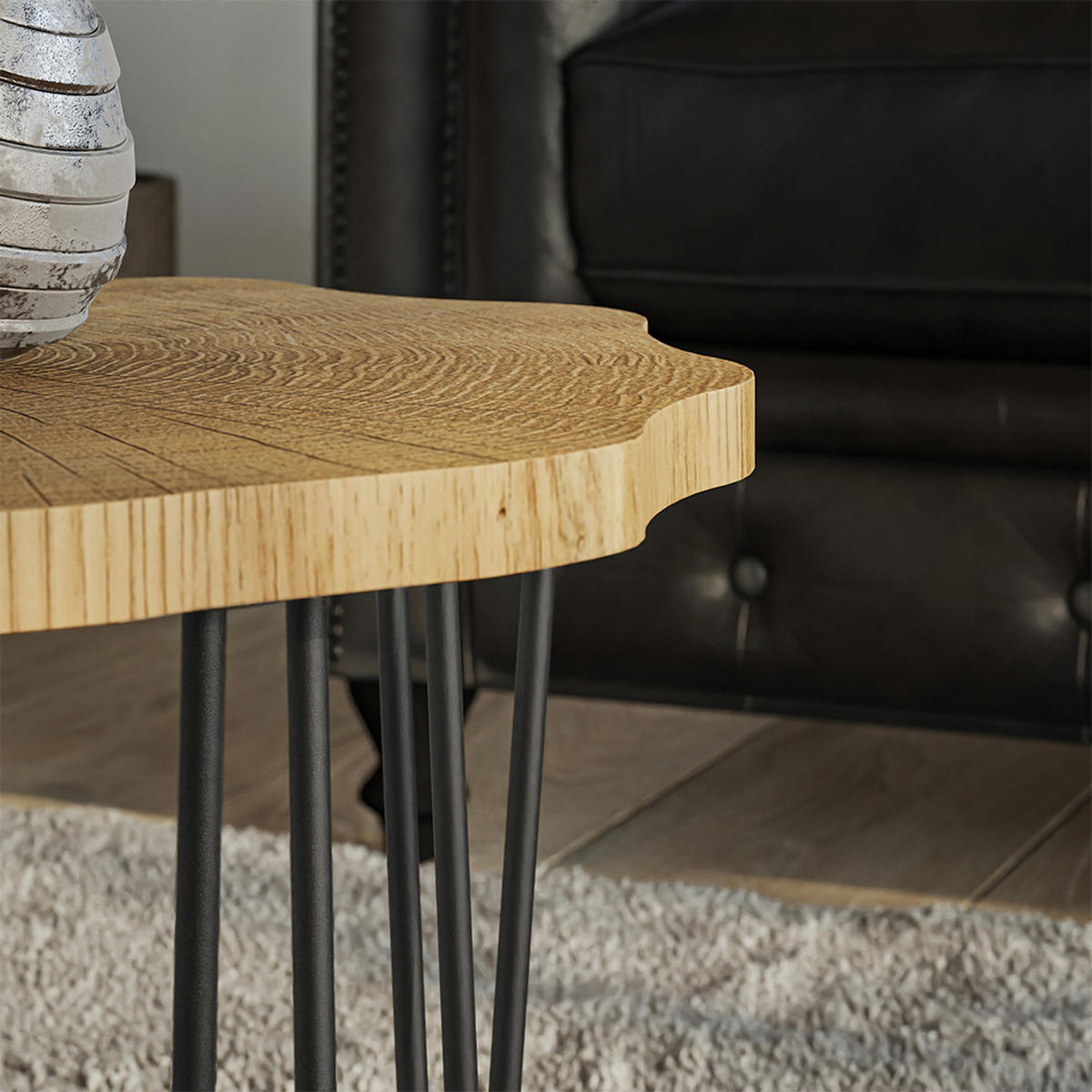 KONFERENČNÍ STŮL Ringo Dub - černá/barva dubu, kompozitní dřevo (50/50/2.5cm) - Vicco