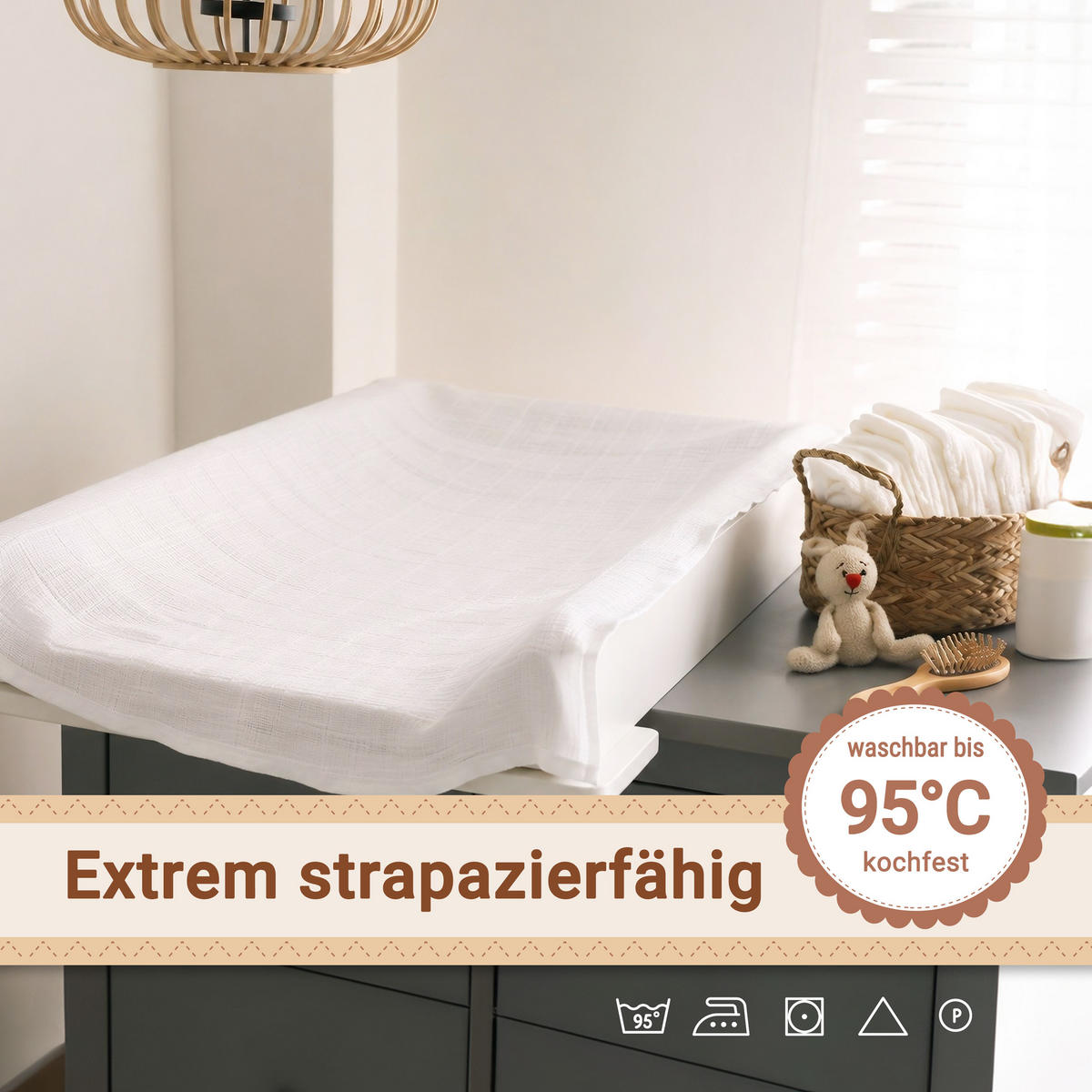 SPUCKTÜCHER, 5er-Set, 120x120 cm, 100% Baumwolle, Weiß - Weiß, Textil (120/120cm) - Zollner