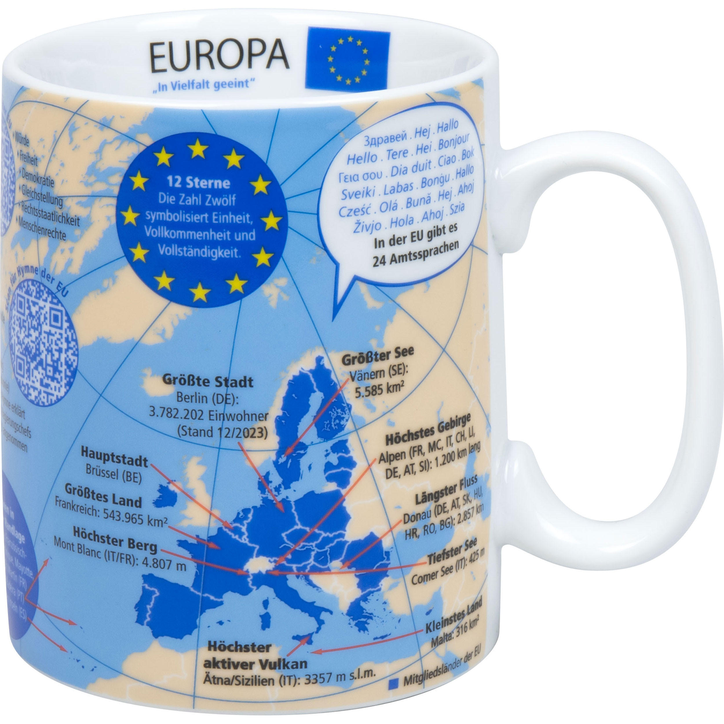 WISSENSBECHER Europa - Naturfarben, Keramik (0.46L) - Könitz
