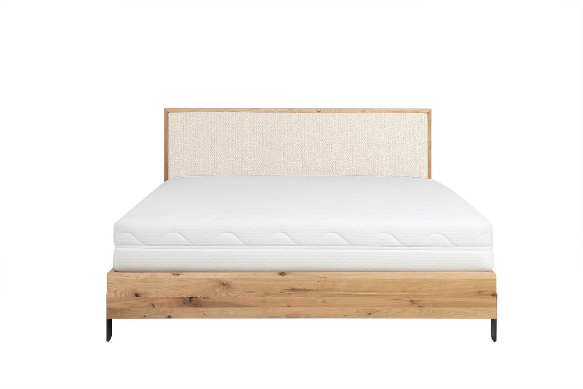 POLSTERBETT mit Matratze PRATO, Ecru, 180x200 cm - Ecru, Textil (180/200cm) - KS Home Concept