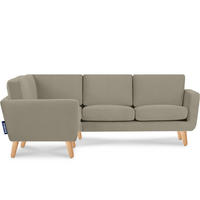 ECKSOFA-LINKS TAGIO 3/4 Sitzer, Beige - Beige/Braun, Buchenholz/Textil (220/181cm) - KONSIMO®