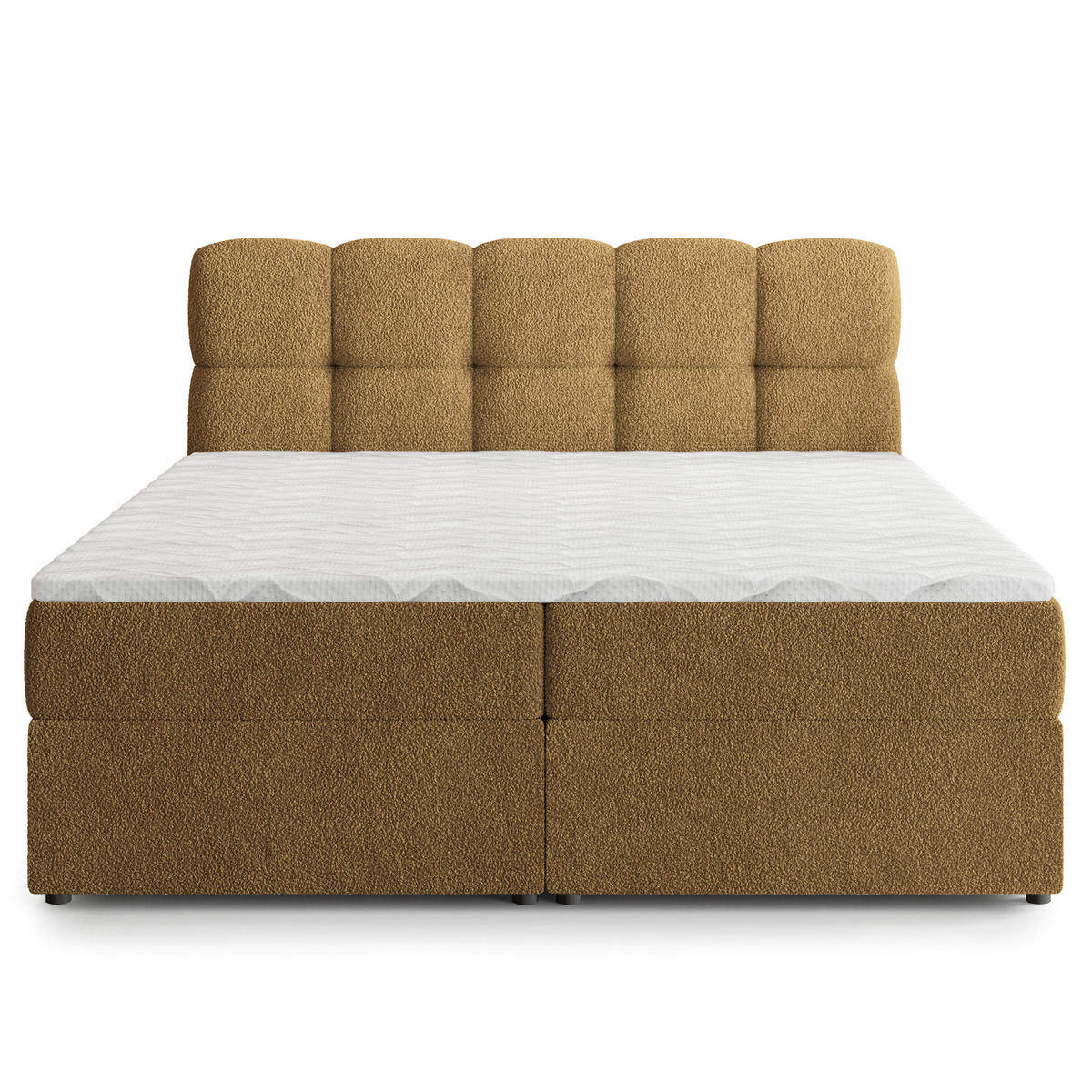 POSTEL Boxspring MERU 160x200 cm Medová - med, kompozitní dřevo/textil (160/200cm) - MASSENO
