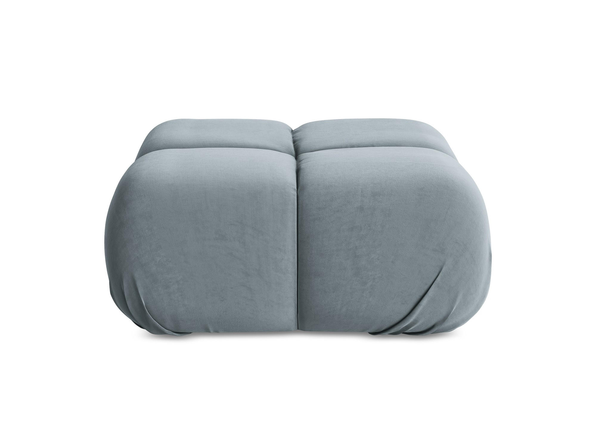 POUF Samt Stoff Blau - Blau/Schwarz, Kunststoff/Textil (95/41/95cm) - Makamii