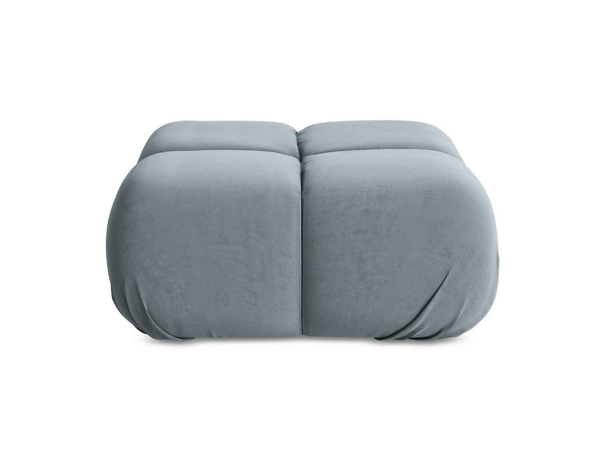 POUF Samt Stoff Blau - Blau/Schwarz, Kunststoff/Textil (95/41/95cm) - Makamii