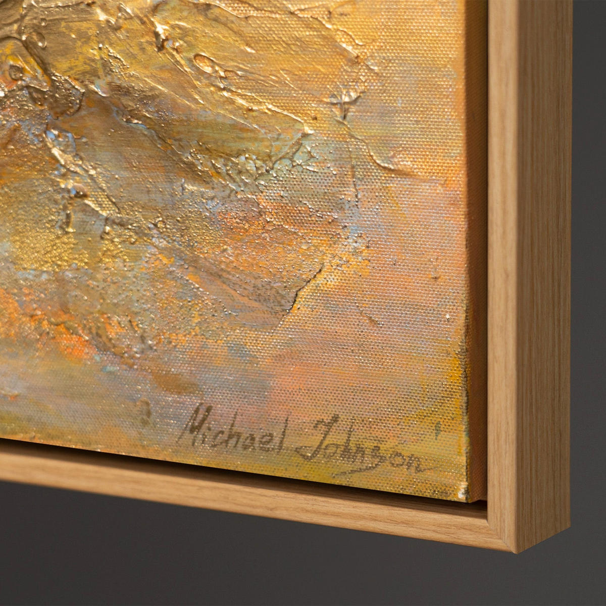GEMÄLDE Weg zum Licht Schattenfugenrahmen Eichefarben 120x80 cm - Eichefarben, Holz (120/80cm) - YS-art gallery