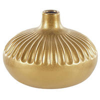 DEKOVASE Steinzeug gold Cercei - Goldfarben, Stein (20cm) - Beliani