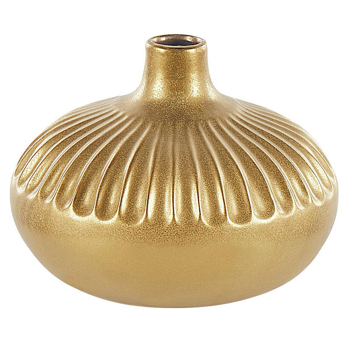 DEKOVASE Steinzeug gold Cercei - Goldfarben, Stein (20cm) - Beliani