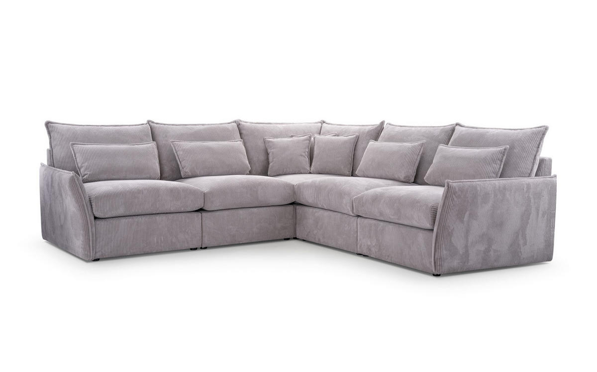 ECKSOFA Modulare Lunde 7, 6 Sitzer, Grau - Grau, Textil (270/270cm) - Meblito