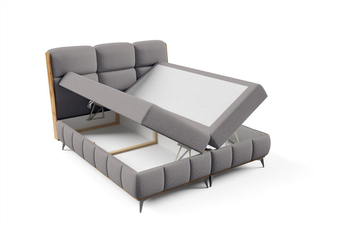 BOXBETT Charlie - Dunkelgrau, Holzwerkstoff/Textil (180/200cm) - Fun Möbel