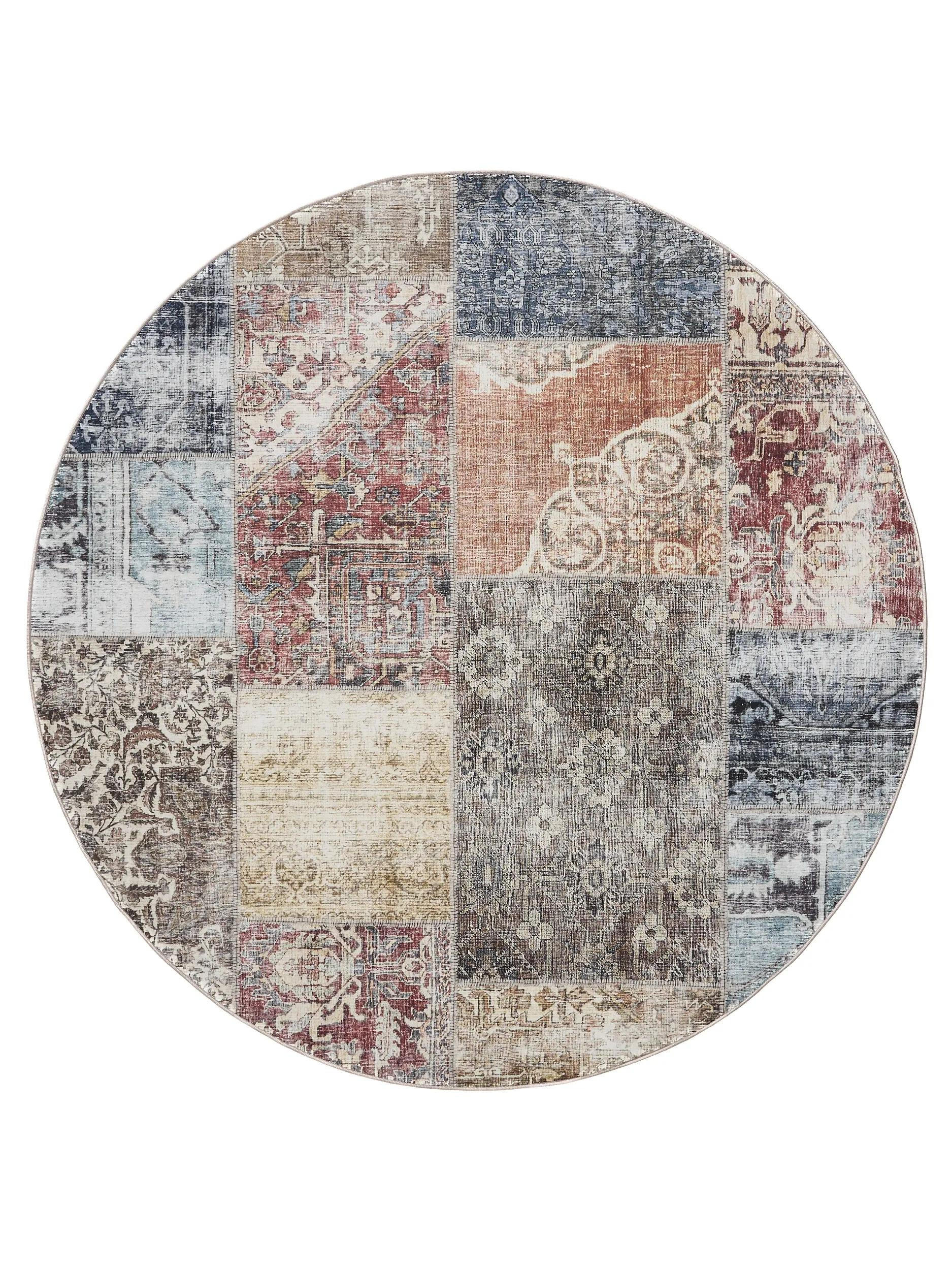 VINTAGE-TEPPICH George waschbar ø 160 cm rund - Multicolor, Kunststoff (160/160cm) - benuta