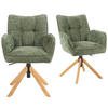 BÜROSTUHL Mika-Keno - Honigeiche/Grün, Eichenholz/Holz (59/85/66cm) - DUBI Möbel