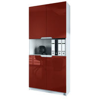 BÜROSCHRANK Logan Fronten in Bordeaux Hochglanz - Bordeaux, Holzwerkstoff (82/184/37cm) - Vladon