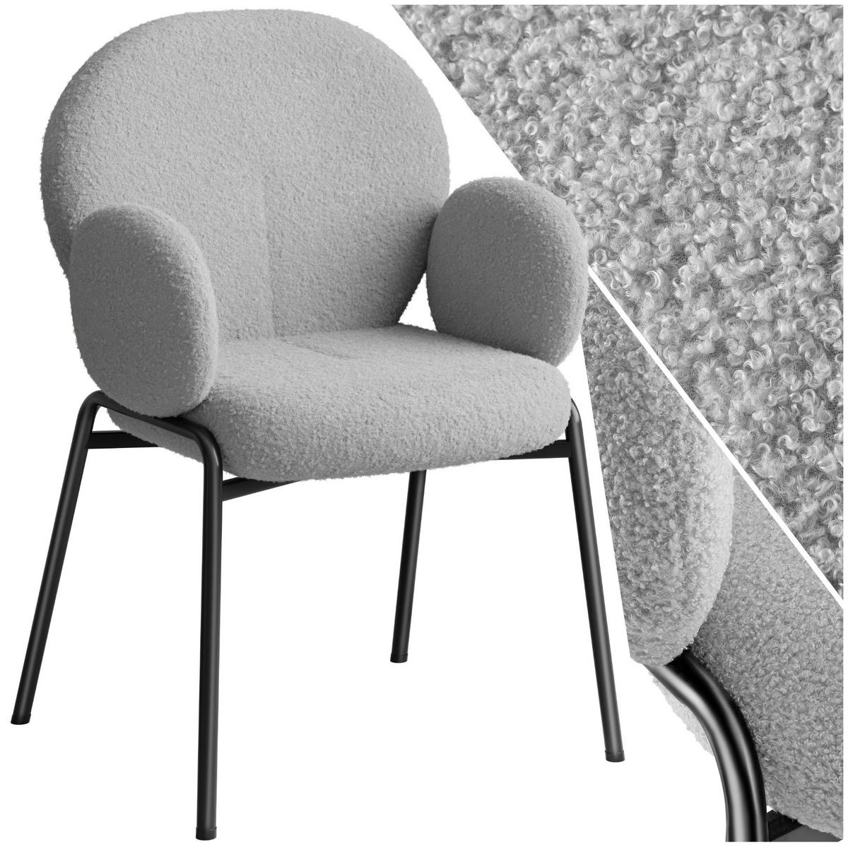 STUHL 1er Set Scandi Belastbarkeit 120 kg 61 5 x 62 x 90 - Hellgrau, Kunststoff (62/90/61.5cm) - tectake