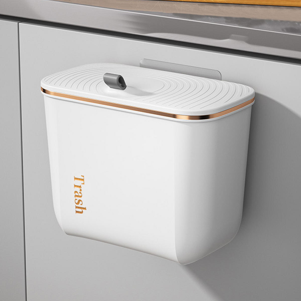 MÜLLEIMER 8L Mülltrennung Hängend Haken Kunststoff Weiß - Weiß, Kunststoff (26.6/22/14.8cm) - Livingandhome