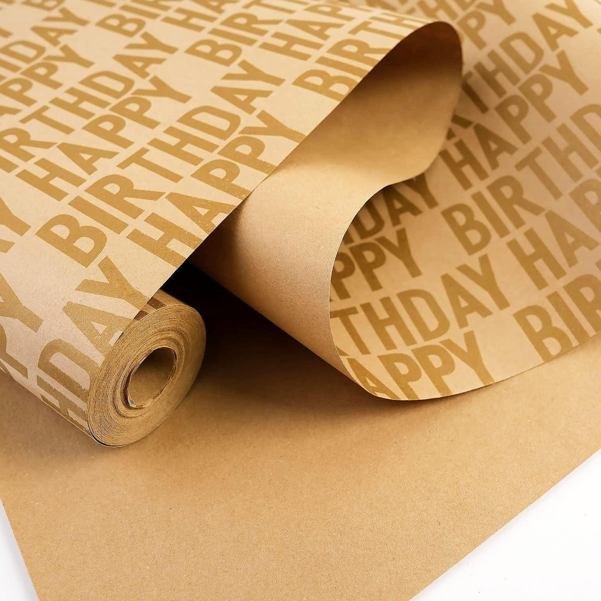 GESCHENKPAPIER Rolle Geburtstag 15 m x 43 cm - Braun, Papier (43/0.1/1500cm)