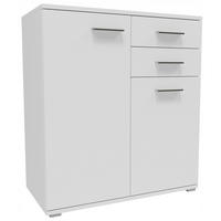 KOMMODE CR3-KD2 Weiß 69/34/73,5 cm - Weiß, Holzwerkstoff (69/73.5/34cm)