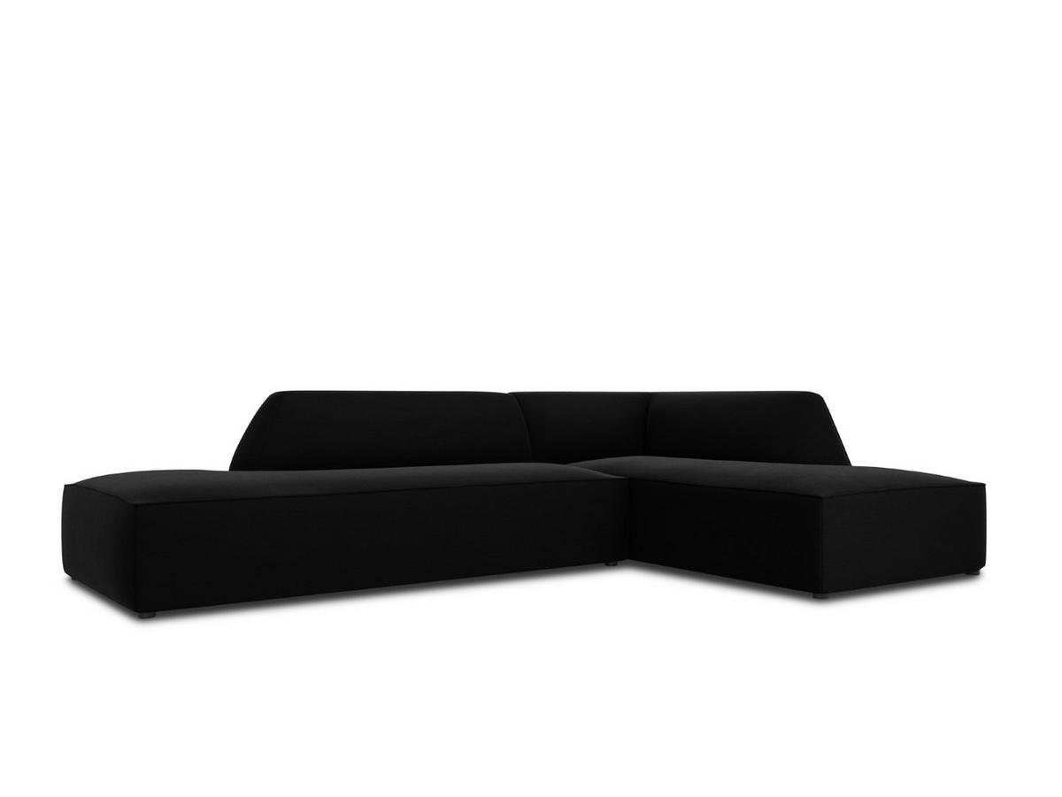 ECKSOFA rechts Ruby aus Samt schwarz 4 Sitzplätze - Schwarz, Textil (180/273cm) - Micadoni