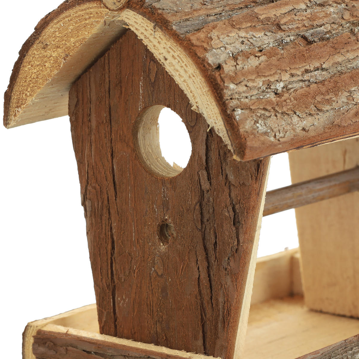 VOGELFUTTERHAUS - Braun, Holz (13.5/18/19.5cm) - Relaxdays