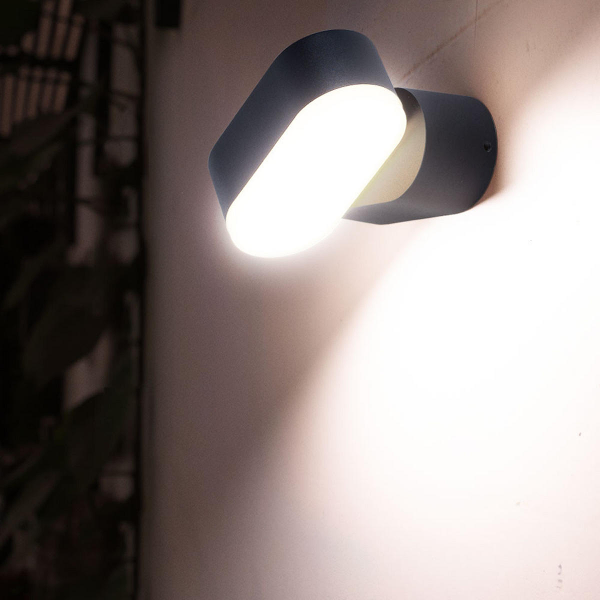 LED AUSSEN-WANDLEUCHTE Aluminium Schwarz - Schwarz, Metall (11/9.7/9.6cm)