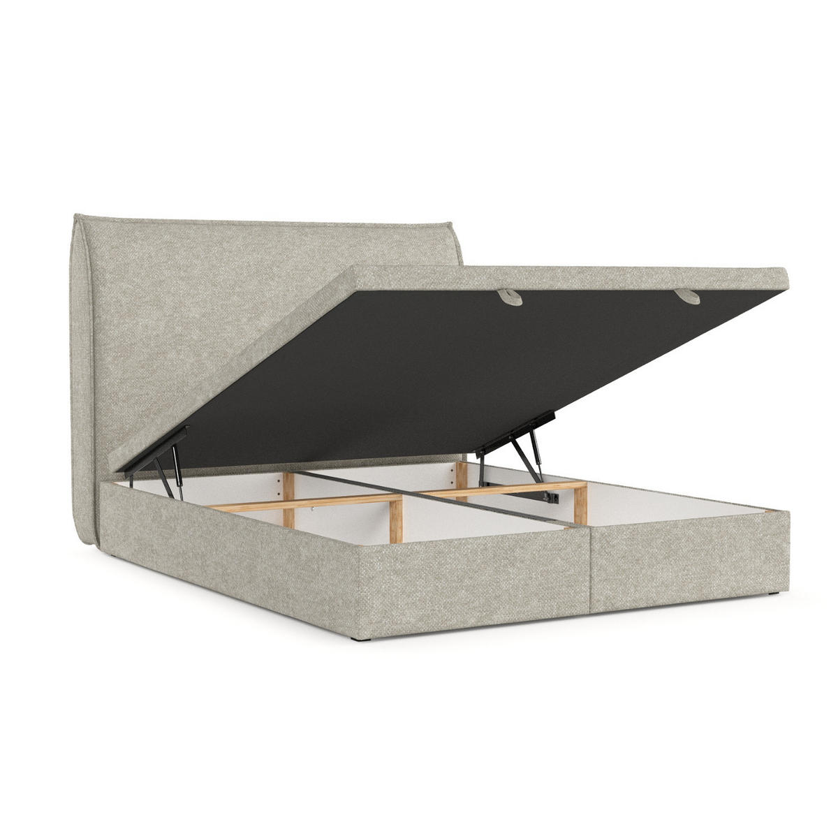 POLSTERBETT Tuvalu mit Stauraum 140/200 cm Beige im Alta Stoff - Beige/Schwarz, Holz/Holzwerkstoff (140/200cm) - AltaBeds