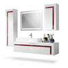 BADMÖBELSET Aloha Absetzungen in Bordeaux Hochglanz - Bordeaux, Holzwerkstoff (210/185/51cm) - Vladon