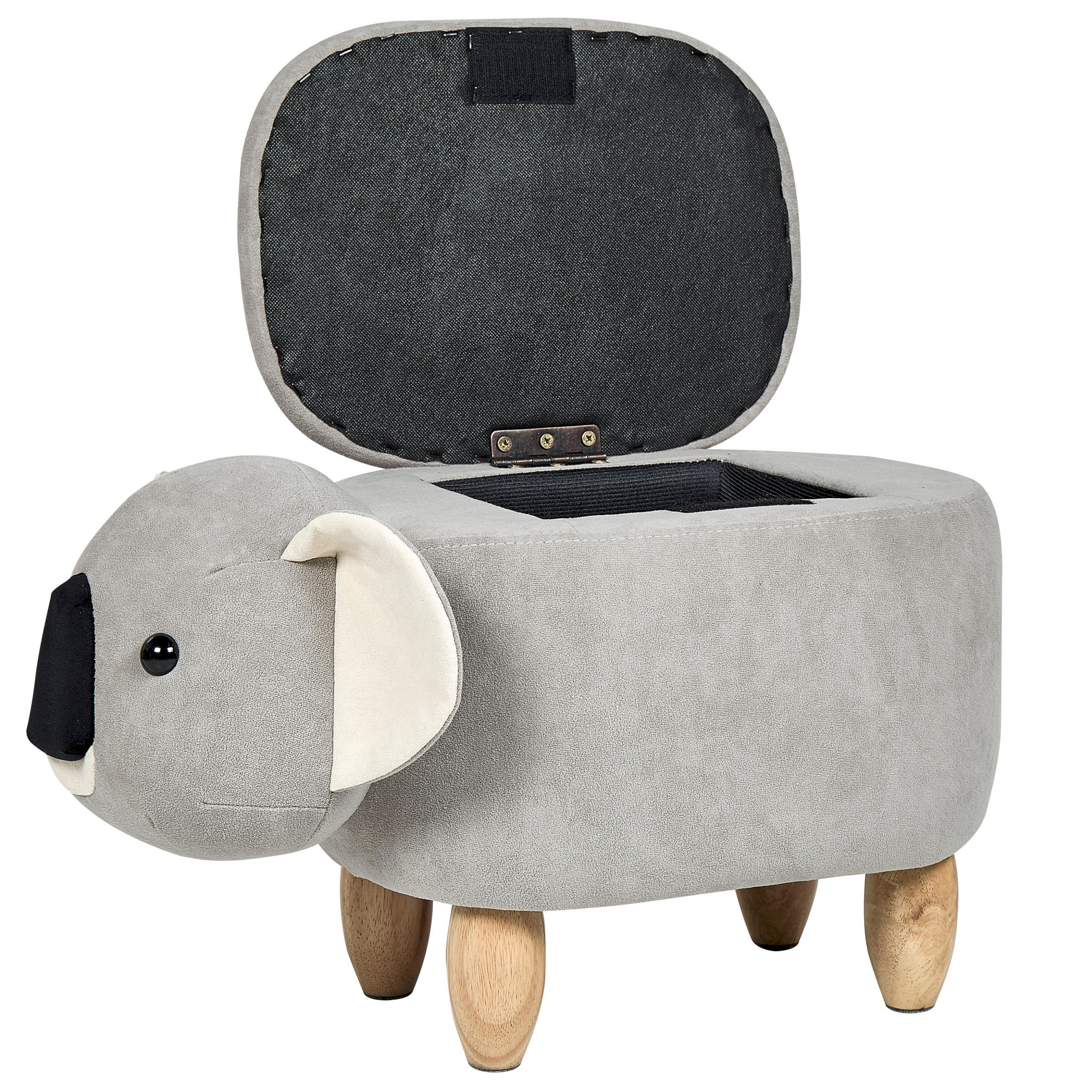 HOCKER Coala 61/32/37 cm - Grau, Textil (32/37/61cm) - Beliani