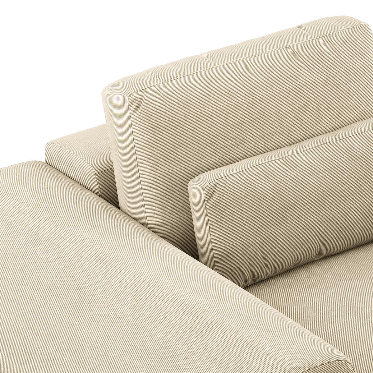 ECKSOFA mit XXL-Longchair - Beige/Schwarz, Kunststoff/Textil (323/182cm) - home24