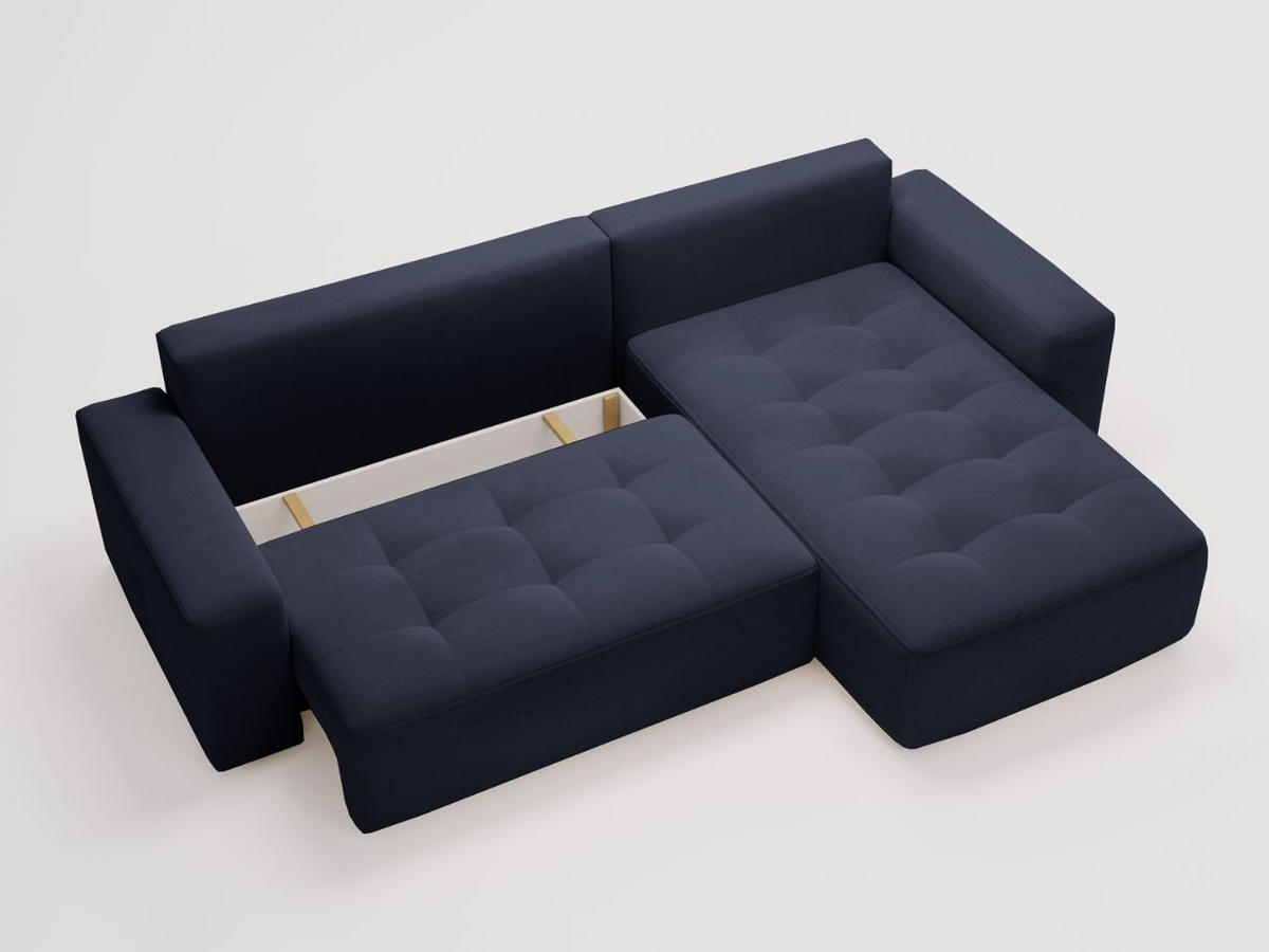ECKSOFA Portland Schwarz Rechts - Schwarz, Holz/Kunststoff (250/165cm) - Graingold