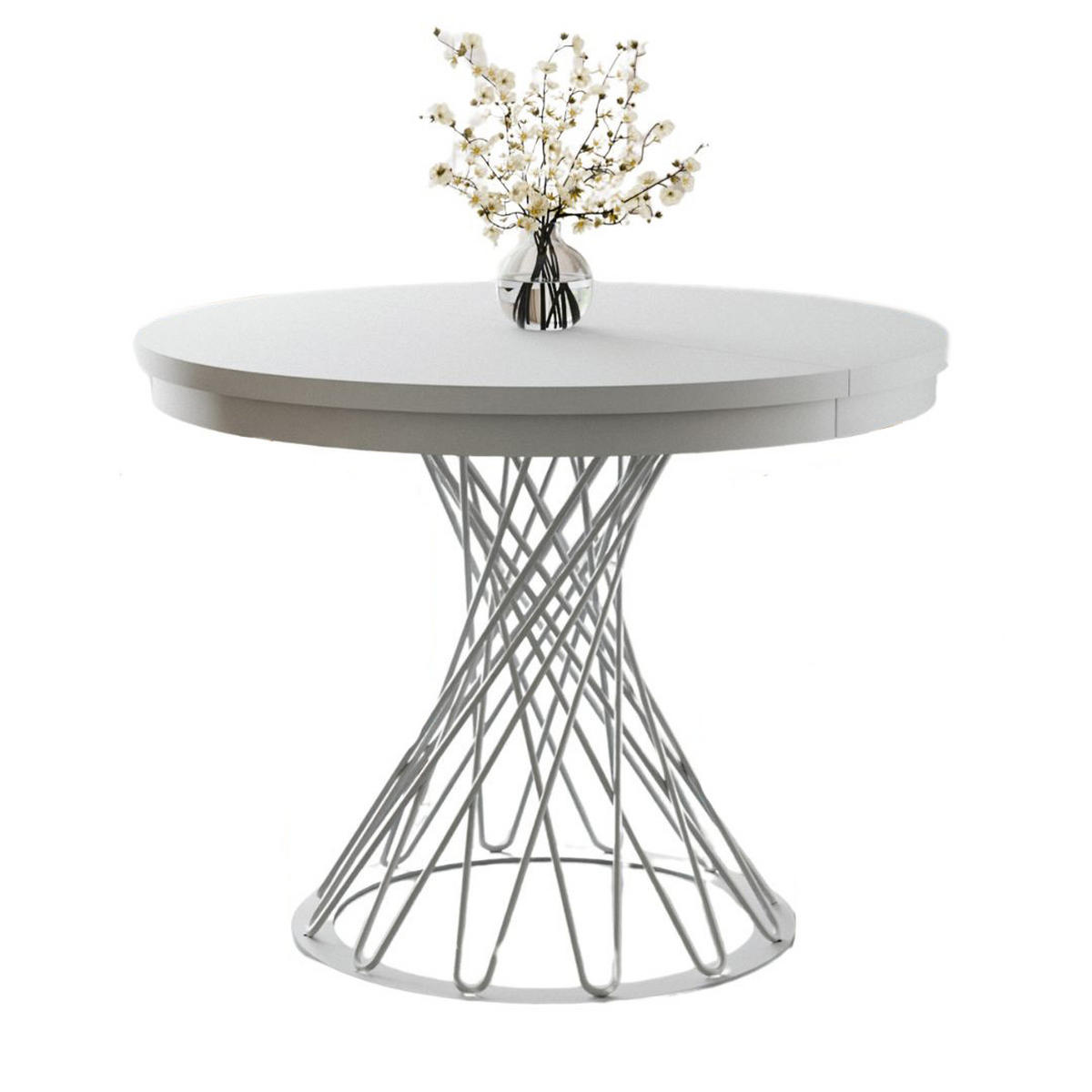 ESSTISCH 100-140 LUKO Weiß - Weiß, Holzwerkstoff (100/100/77cm) - Compleo24