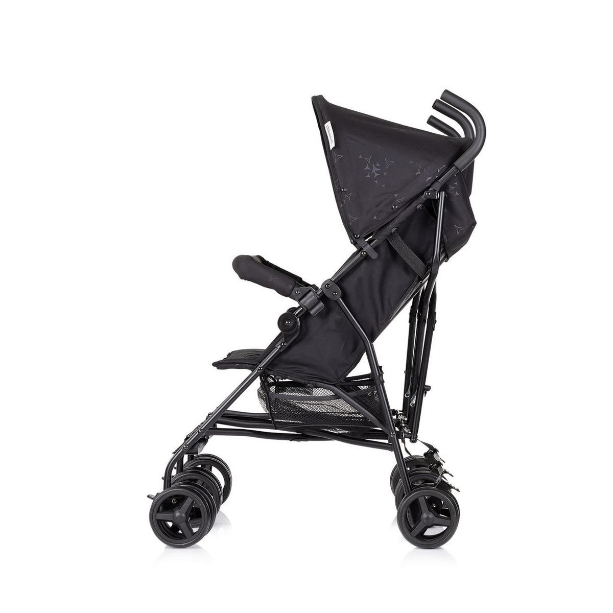 ZWILLINGSWAGEN Double Point schwarz klappbar Korb Sonnendach Frontbügel - Schwarz, Metall (64/87/99cm) - Chipolino