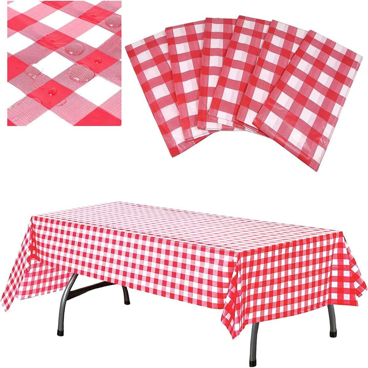 TISCHDECKE 174/137 cm 8 Stück - Rot, Kunststoff (137/274cm) - Authentics