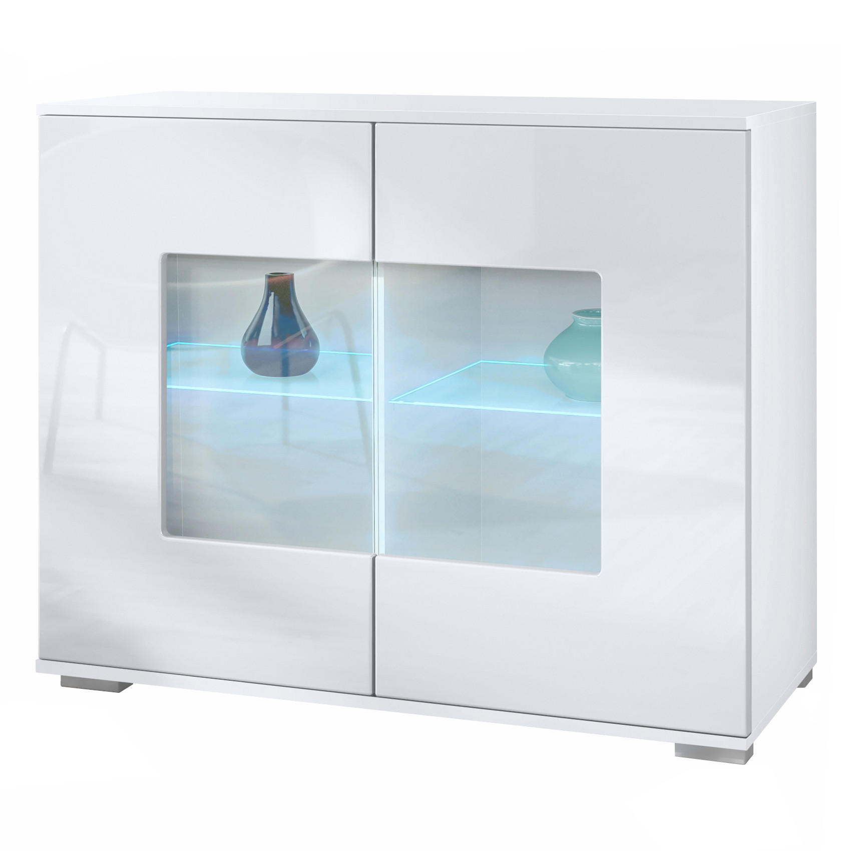 Vladon Kommode Weiß Hochglanz 92.5x75.5x35 cm