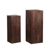 BLUMENSÄULE Riko Braun 35/35/90cm 2er-Set - Braun, Holz (35/35/90cm) - PTMD Collection