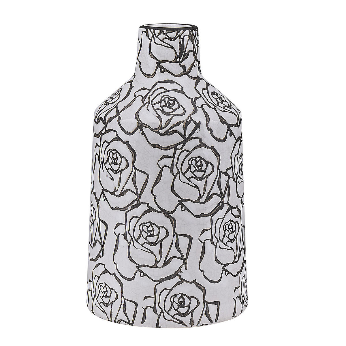 BLUMENVASE Steinzeug weiß Alinda - Weiß, Stein (26cm) - Beliani