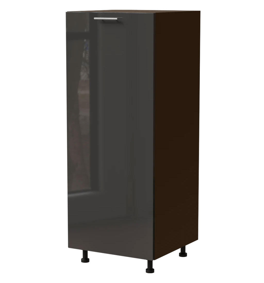 VORRATSSCHRANK Essen Graphit Hochglanz / Lava Matt 60 / 59 / 154cm - Dunkelgrau/Graphitfarben, Holz/Holzwerkstoff (60/154/59cm) - Feldmann-Wohnen