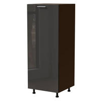 VORRATSSCHRANK Essen Graphit Hochglanz / Lava Matt 60 / 59 / 154cm - Dunkelgrau/Graphitfarben, Holz/Holzwerkstoff (60/154/59cm) - Feldmann-Wohnen