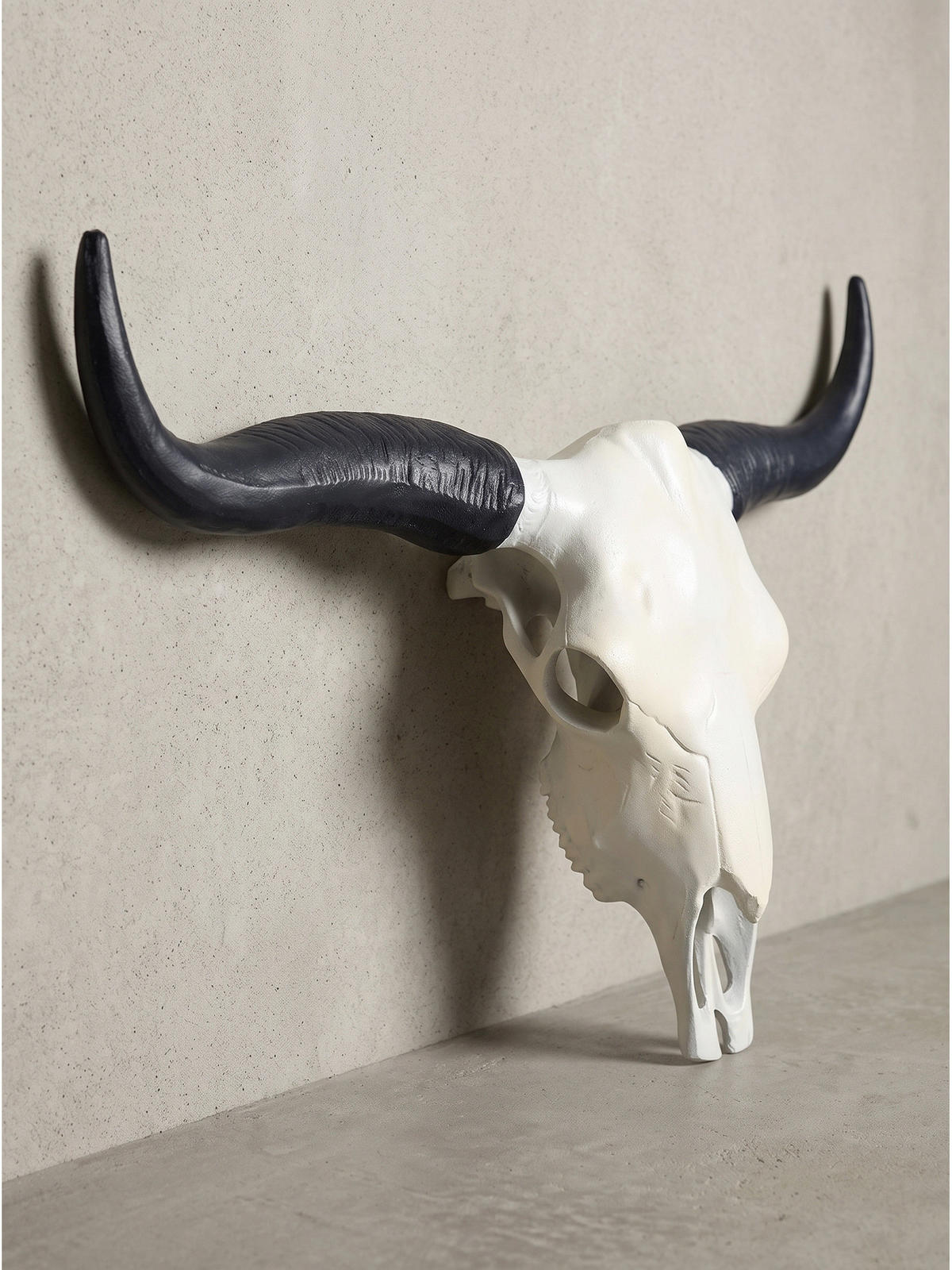 GEWEIH NAAB, Aluminium, Weiß-Schwarz, 55,5 x 14 x 40 cm - Weiß, Metall (55.5/40/14cm) - KADIMA DESIGN