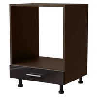 HERDUMBAUSCHRANK Essen D11K/60 Schwarz Hochglanz / Lava Matt 60 / 50 / 82cm - Schwarz Hochglanz/Dunkelgrau, Holz/Holzwerkstoff (60/82/50cm) - Feldmann-Wohnen