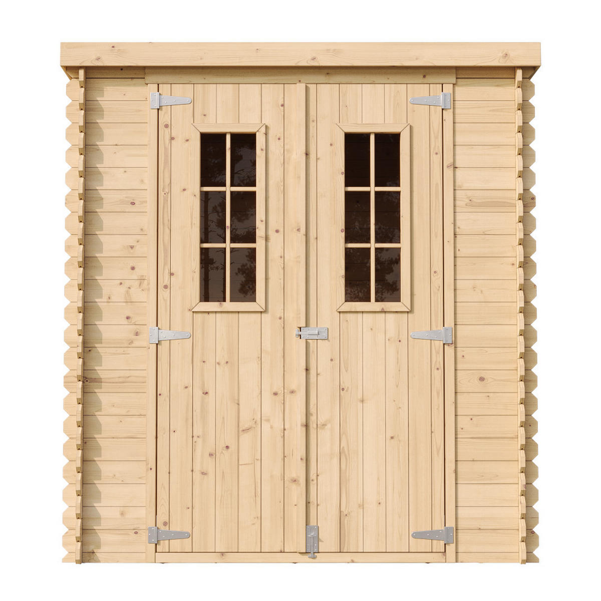 GARTENHAUS HOLZ mit imprägniertem Boden B204xL204xH200 cm/ 3.53 m2 M309C+M309G - Beige, Holz (204/200/204cm) - Timbela