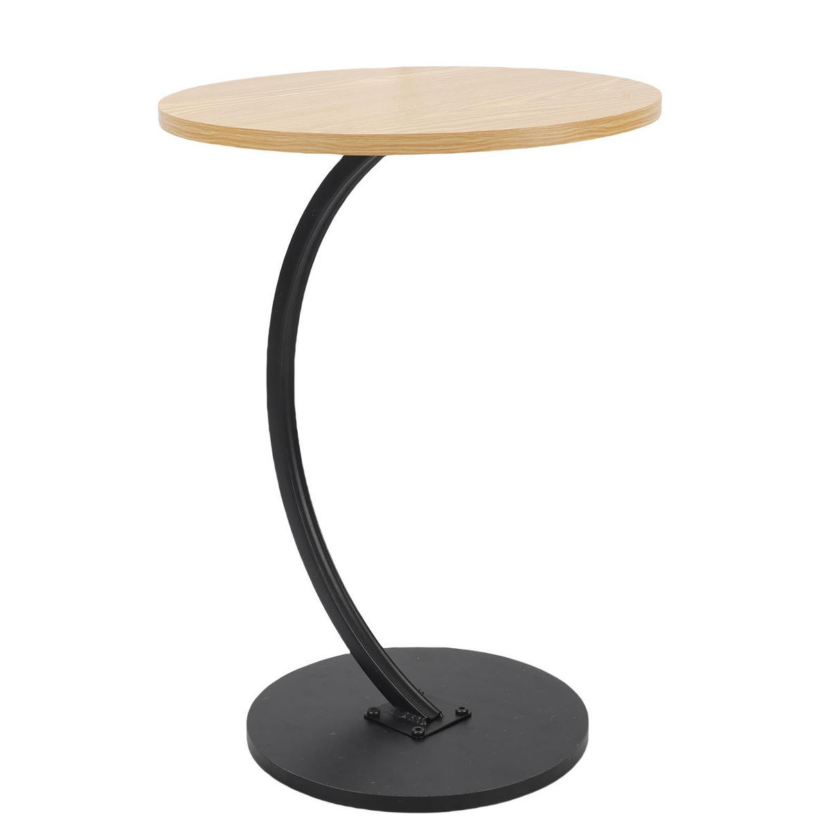 RUNDER Beistelltisch Holzoptik – Kleiner Couchtisch mit Stahlrahmen, stabiler Sofatisch für Wohnzimmer, Schlafzimmer & Balkon - Gelb, Holz (40/30/62cm) - Ej. Life