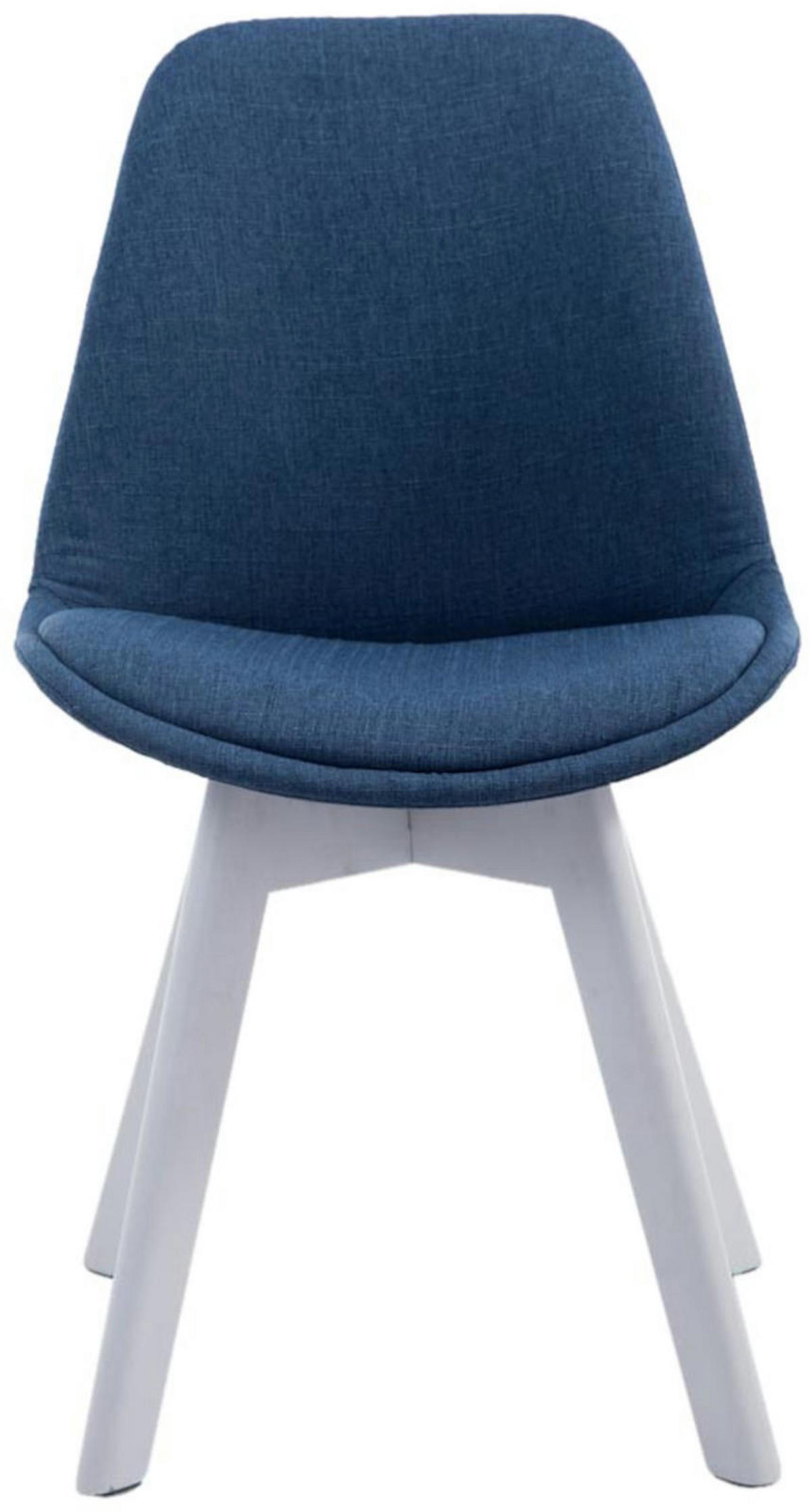 STUHL 4er Set Stoff blau - Blau/Weiß, Holz/Textil (48/84/55cm) - CLP