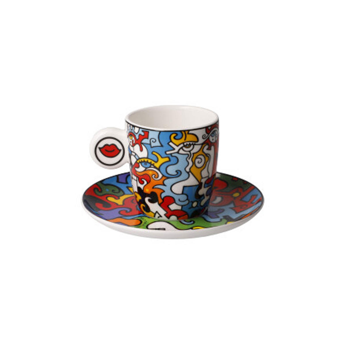 ESPRESSOTASSE Billy the Artist Evolution of Love I, Fine Bone China, Bunt, 100 ml - Multicolor, Keramik (0.1L) - Goebel