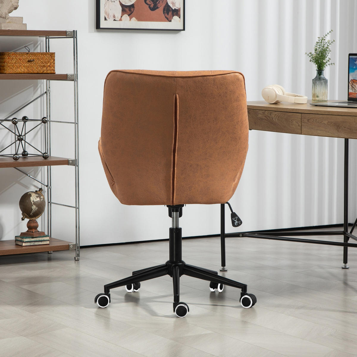 BÜROSTUHL GABRIEL Cognac - Cognac/Schwarz, Textil/Metall (57/93/62cm) - SVITA