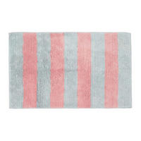 BADEMATTE 50/80 cm gestreift, Baumwolle - Pink, Textil (50/80cm) - Homescapes