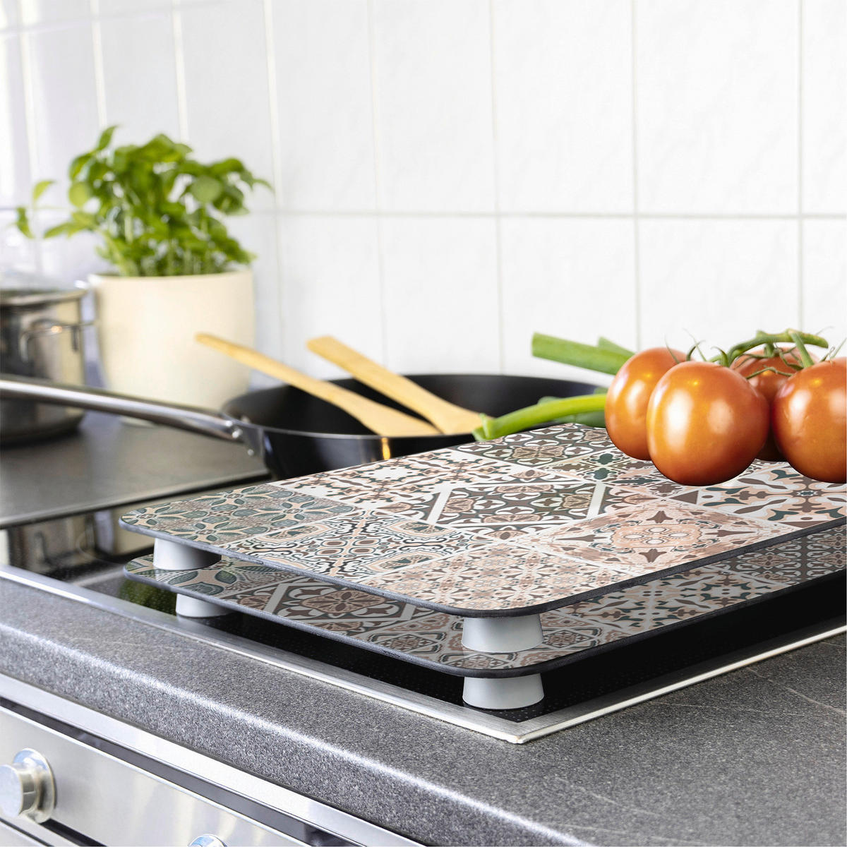 HERDABDECKPLATTEN aus Glas mit Mozaik - Multicolor, Glas (30/5.5/52cm) - Wenko