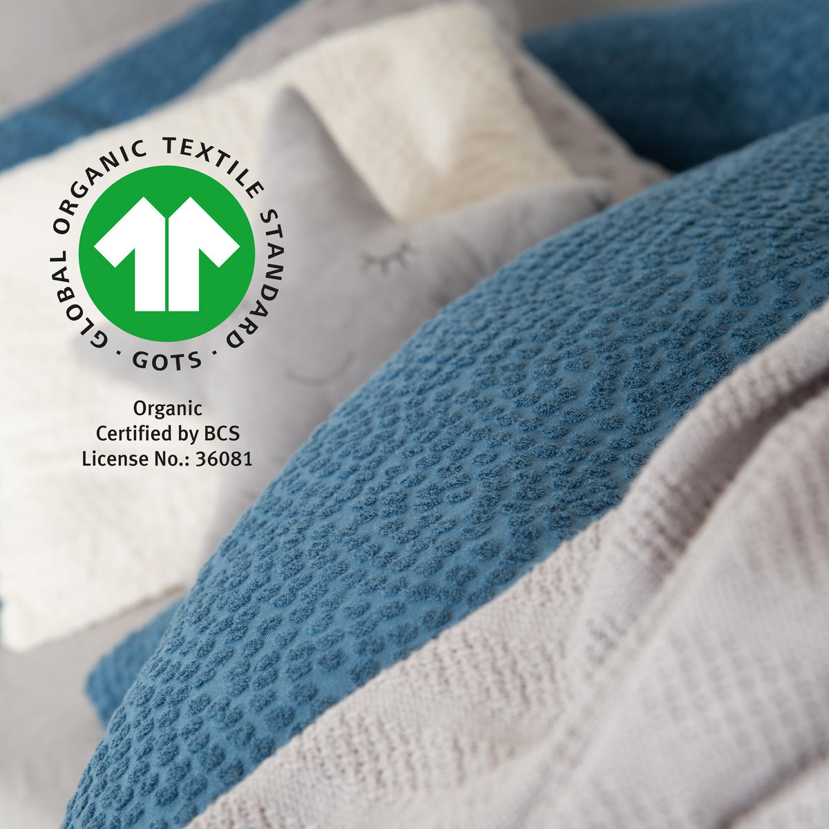 BABYBETTWÄSCHE 100x135 cm Seashells indigo - Blau, Textil (100/135cm) - Roba