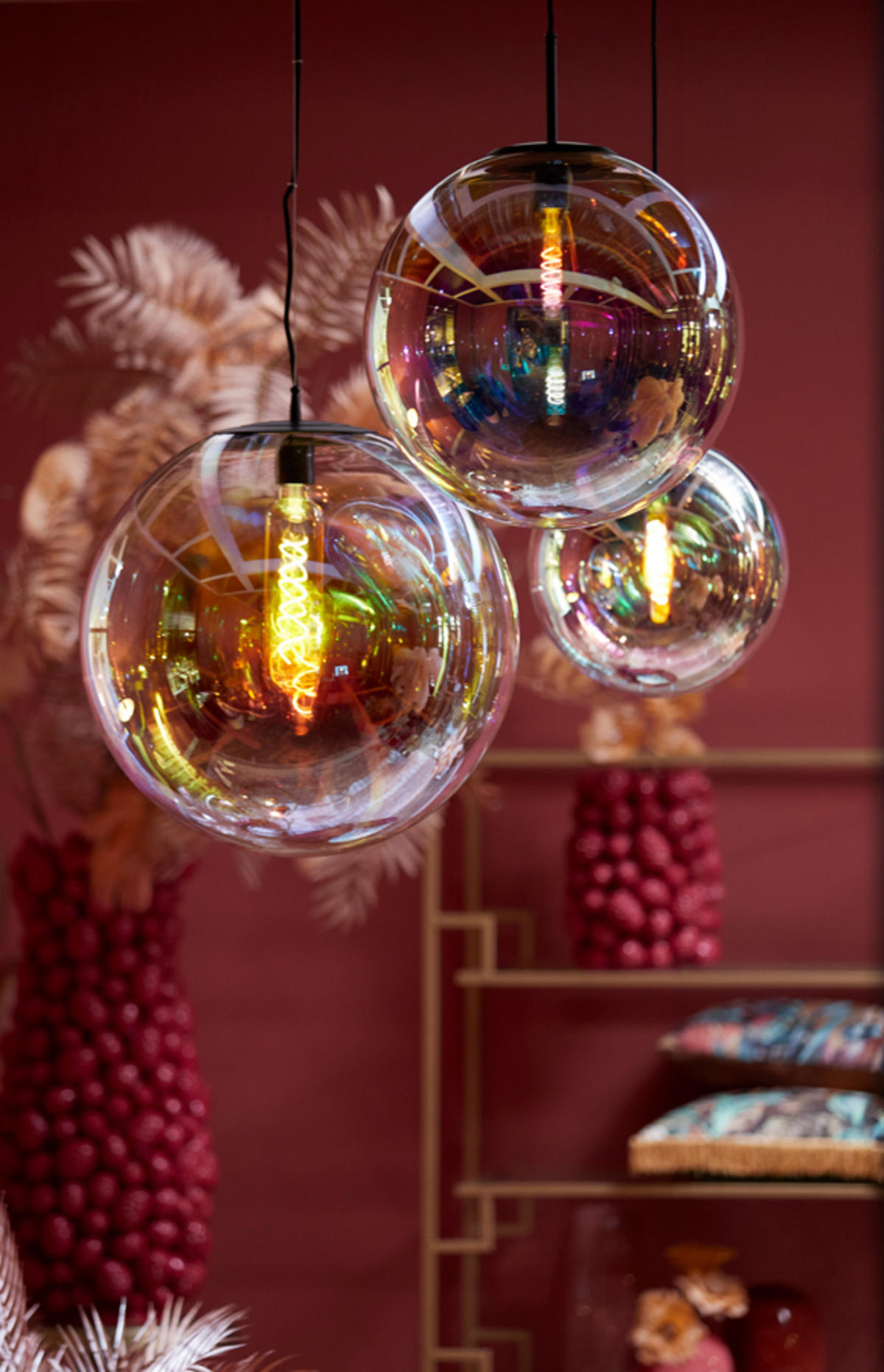 HÄNGELAMPE Medina Multicolor Ø48/48 cm - Multicolor, Glas (48/48/48cm) - Light & Living